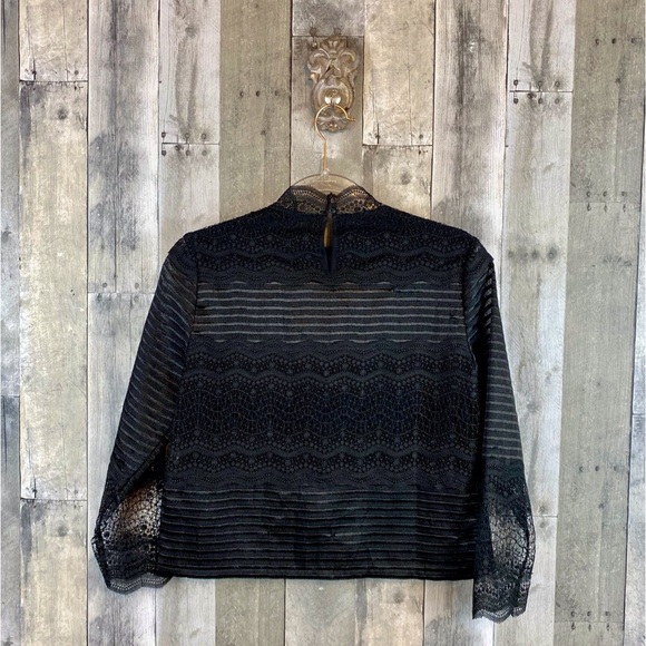 Maje Lizie Lace Top in Black Size 2. - Picture 4 of 11